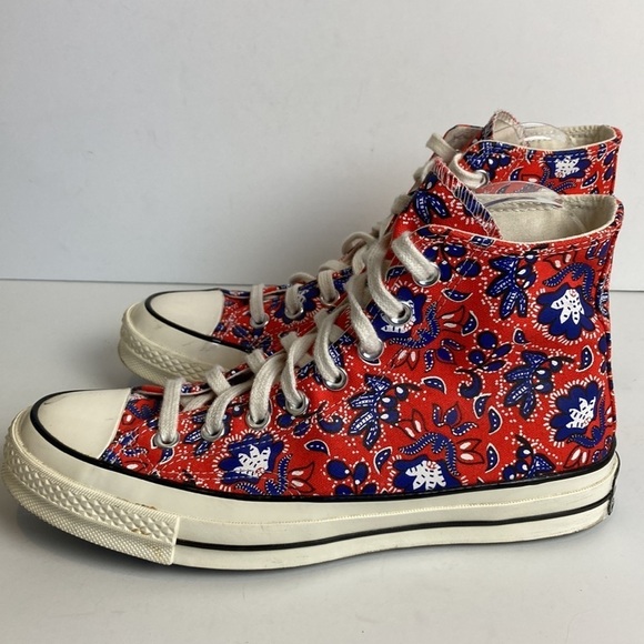 Converse Chuck 70 High 'Paisley Habanero Red' Floral Sz 9 Elevated Basic Casual - Picture 12 of 16